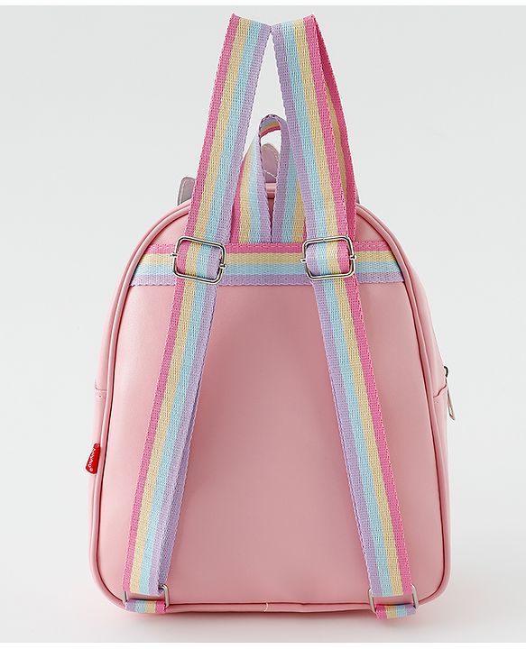 Babyhug Fashion Backpack With Unicorn Applique - Multicolour
