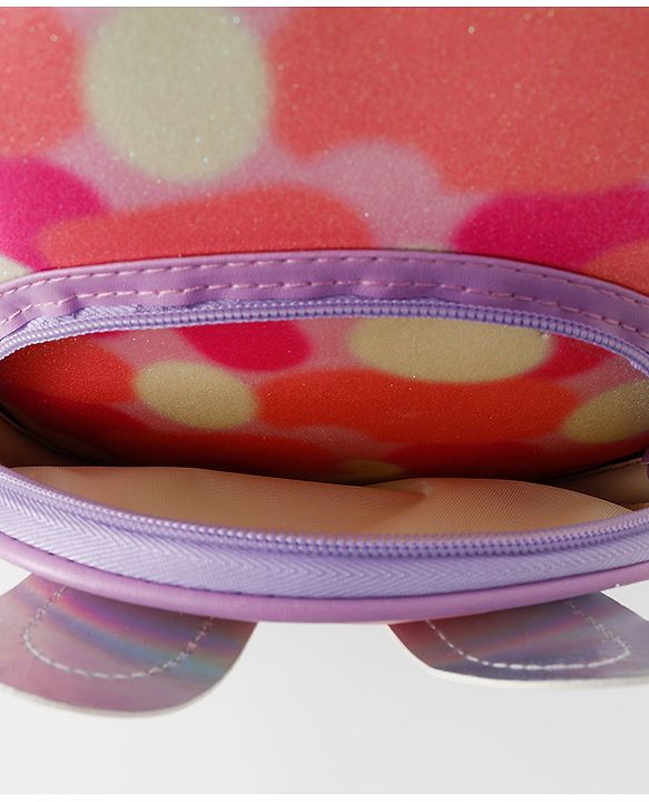 Babyhug Fashion Backpack With Butterfly & Floral Applique - Multicolour