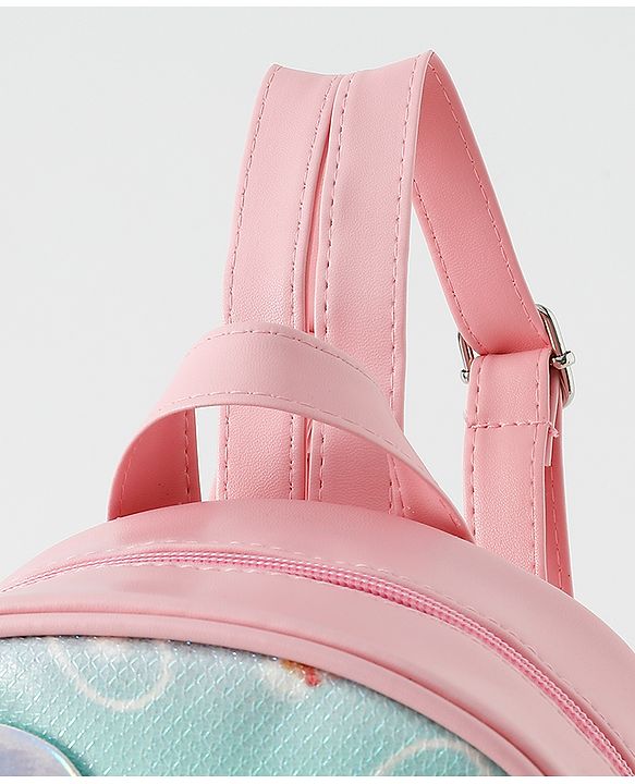 Babyhug Fashion Backpack with Bunny & Glitter Detailing - Pink