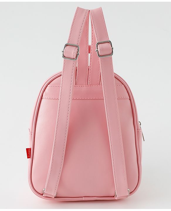 Babyhug Fashion Backpack with Bunny & Glitter Detailing - Pink