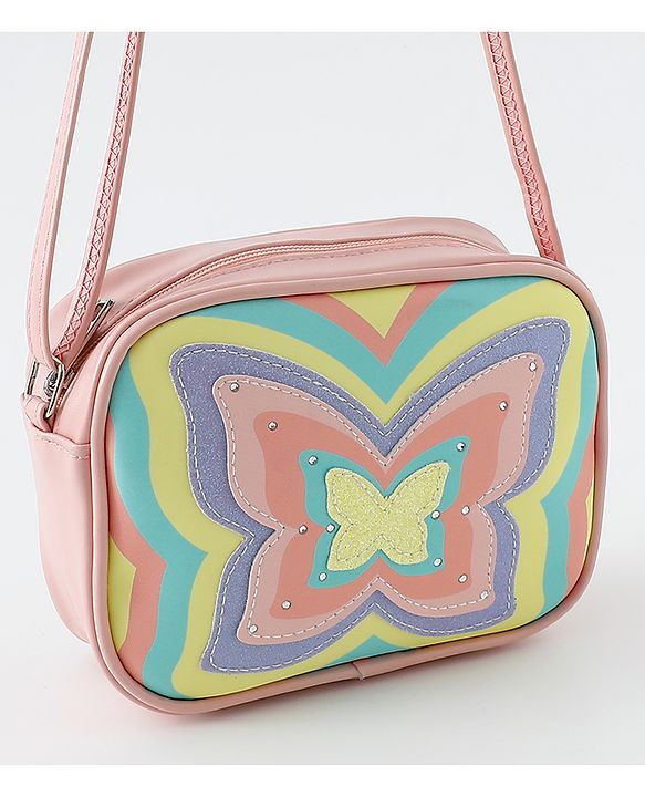Babyhug Free Size Sling Bag With Butterfly Design - Multicolor