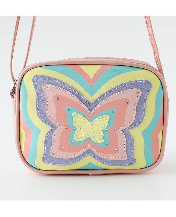 Babyhug Free Size Sling Bag With Butterfly Design - Multicolor
