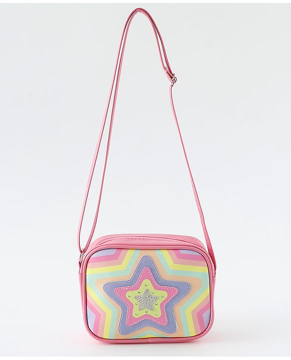 Pine Kids Free Size Sling Bag With Star Design - Multicolour