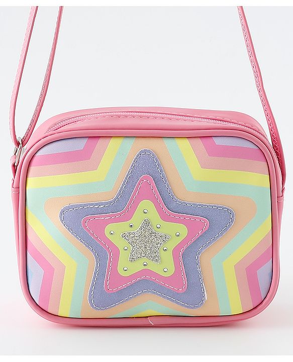 Pine Kids Free Size Sling Bag With Star Design - Multicolour