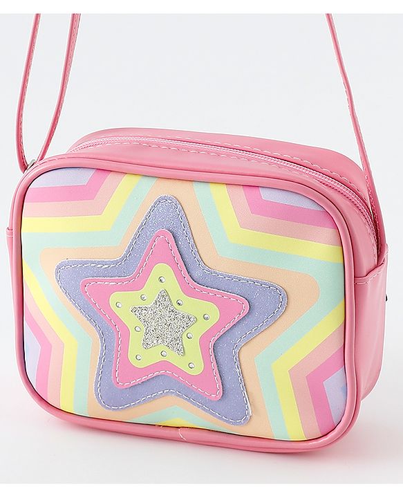 Pine Kids Free Size Sling Bag With Star Design - Multicolour