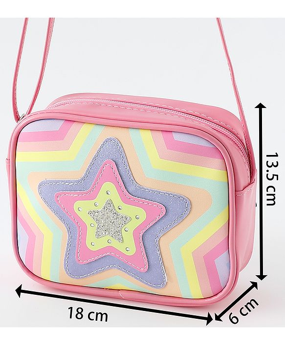 Pine Kids Free Size Sling Bag With Star Design - Multicolour