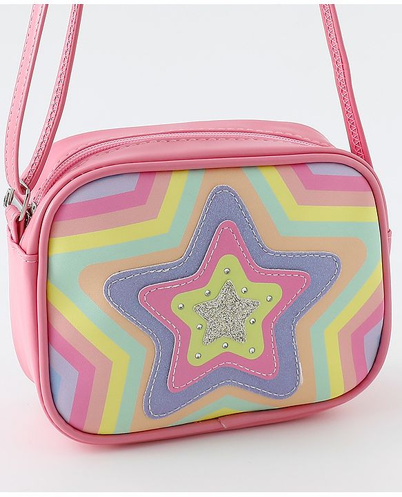 Pine Kids Free Size Sling Bag With Star Design - Multicolour