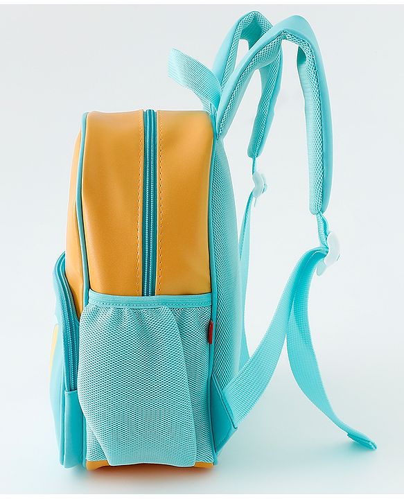 Babyhug Free Size Fashion Backpacks With Dino Design - Yellow & Blue