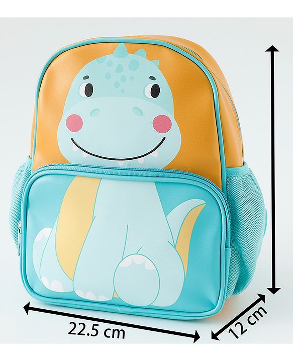 Babyhug Free Size Fashion Backpacks With Dino Design - Yellow & Blue