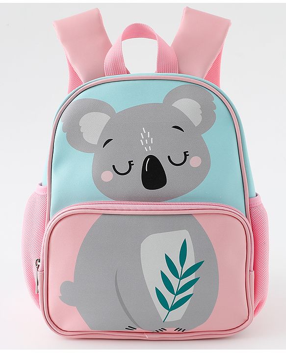 Babyhug Free Size Fashion Backpacks With Koala Design - Blue & Pink