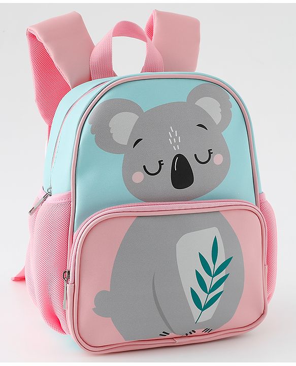 Babyhug Free Size Fashion Backpacks With Koala Design - Blue & Pink