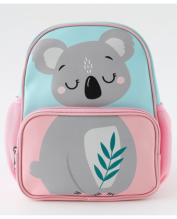 Babyhug Free Size Fashion Backpacks With Koala Design - Blue & Pink