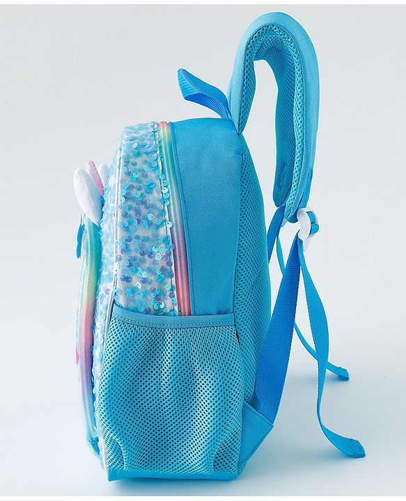 Babyhug Free Size Fashion Backpacks With Unicorn Sequins Design - Light Blue