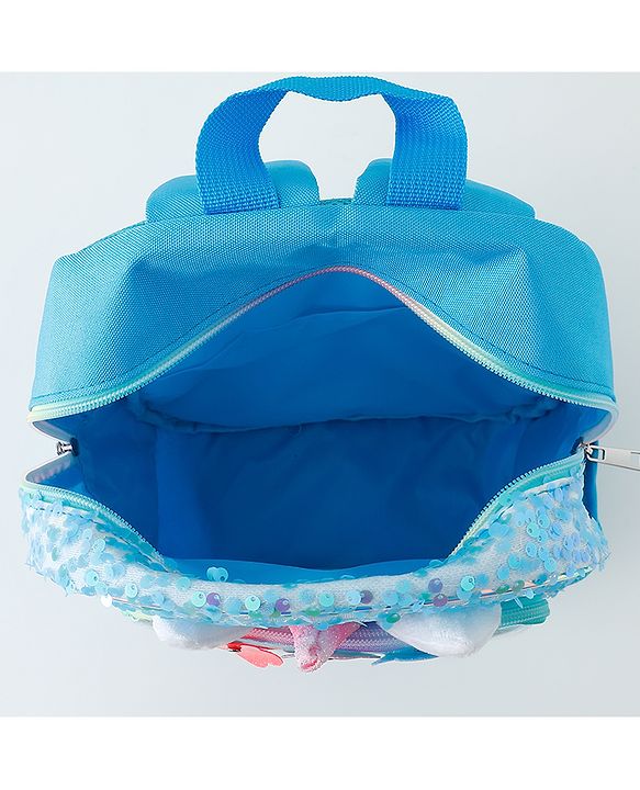Babyhug Free Size Fashion Backpacks With Unicorn Sequins Design - Light Blue