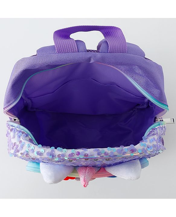 Babyhug Free Size Fashion Backpacks With Unicorn Sequins Design - Light Blue