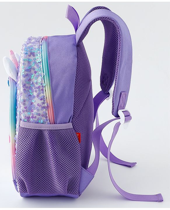 Babyhug Free Size Fashion Backpacks With Unicorn Sequins Design - Light Blue