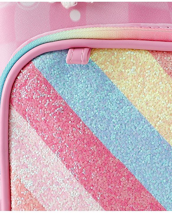 Babyhug Free Size Fashion Backpacks With Butterfly Design & Applique - Multicolour