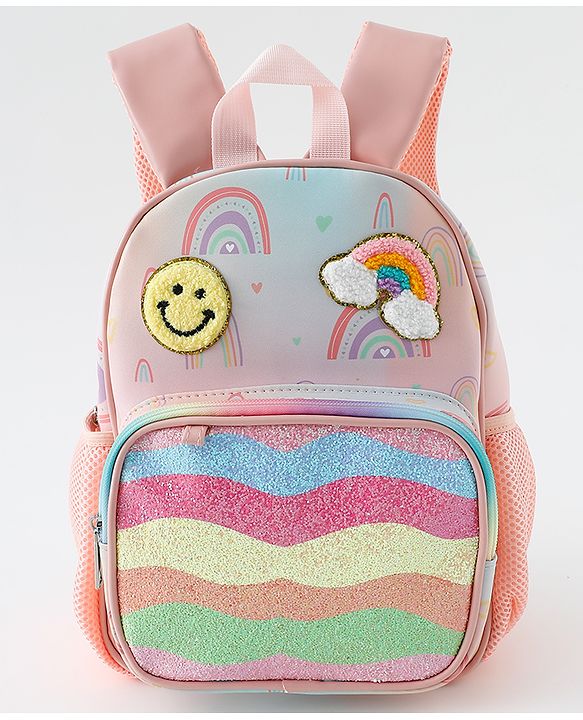 Babyhug Free Size Fashion Backpacks With Rainbow Design & Applique - Multicolour