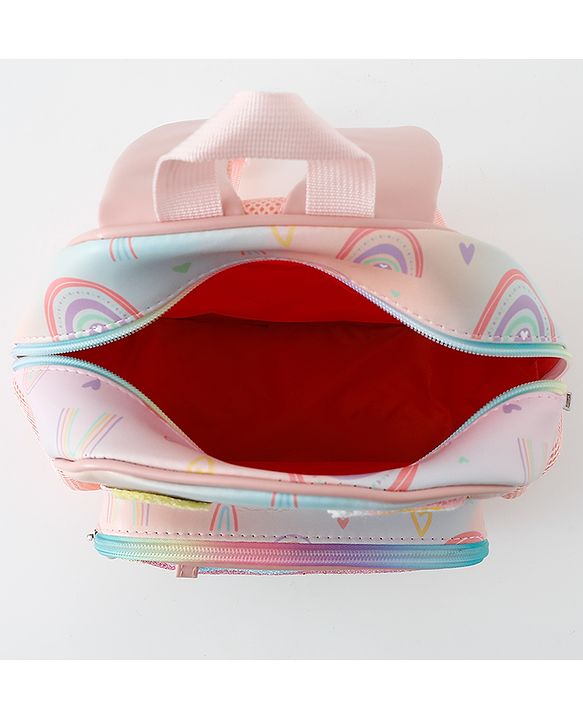 Babyhug Free Size Fashion Backpacks With Rainbow Design & Applique - Multicolour