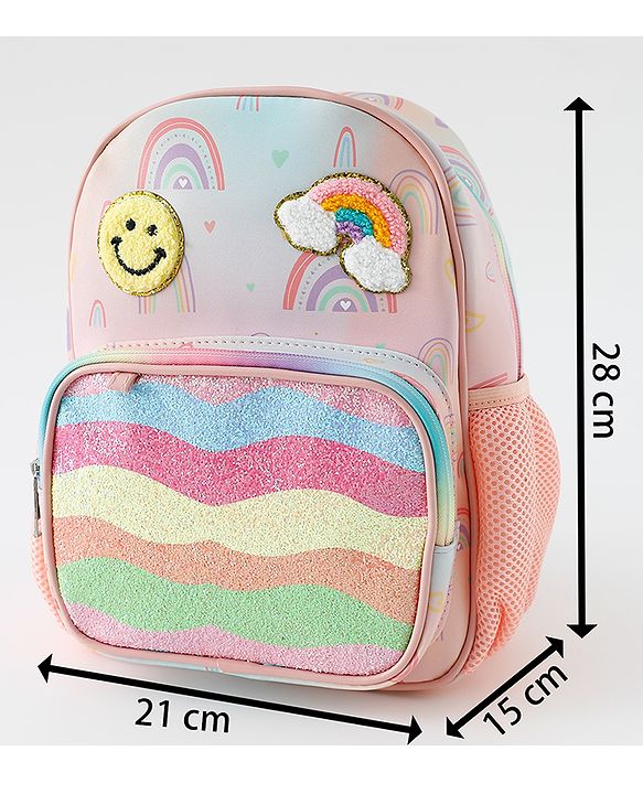Babyhug Free Size Fashion Backpacks With Rainbow Design & Applique - Multicolour