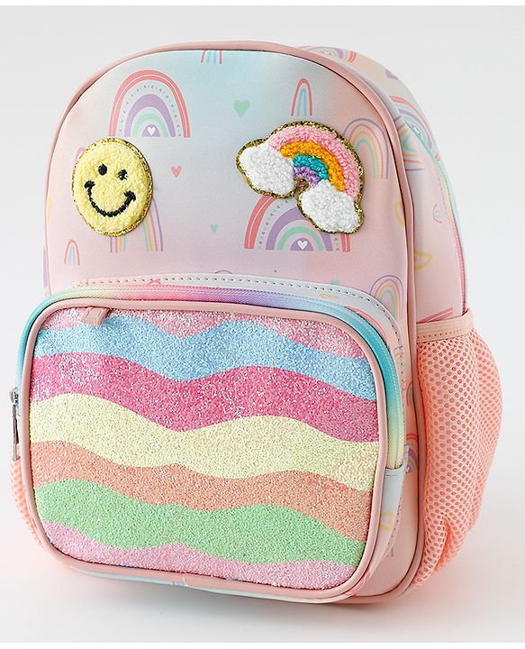 Babyhug Free Size Fashion Backpacks With Rainbow Design & Applique - Multicolour