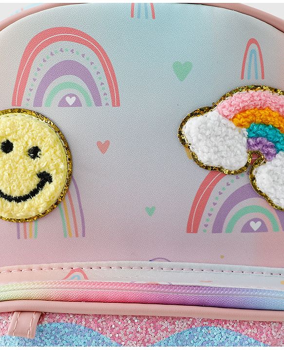 Babyhug Free Size Fashion Backpacks With Rainbow Design & Applique - Multicolour
