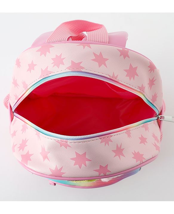 Babyhug Free Size Fashion Backpack with Floral Print &  Applique - Pink