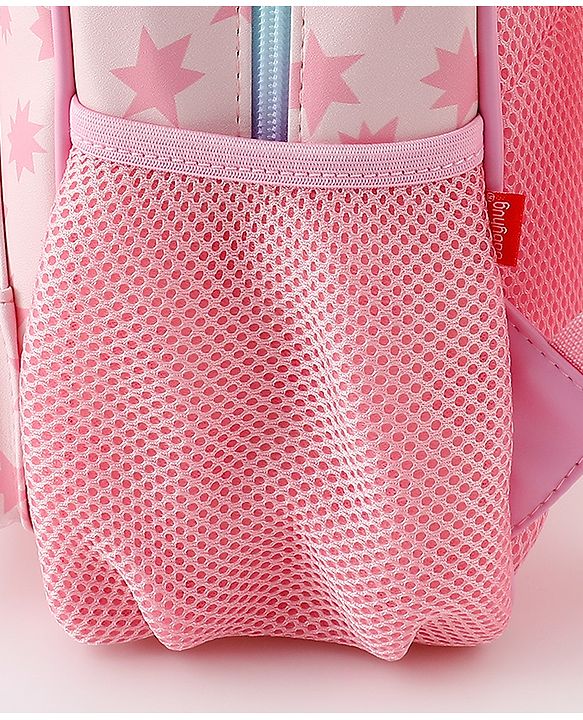 Babyhug Free Size Fashion Backpack with Floral Print &  Applique - Pink