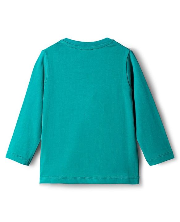 Babyhug Knit Full Sleeves Night Suit With Animal Print - Green