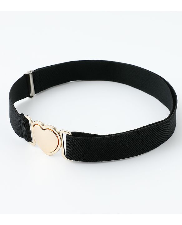 Babyhug Belts with Heart Shaped Buckle - Black