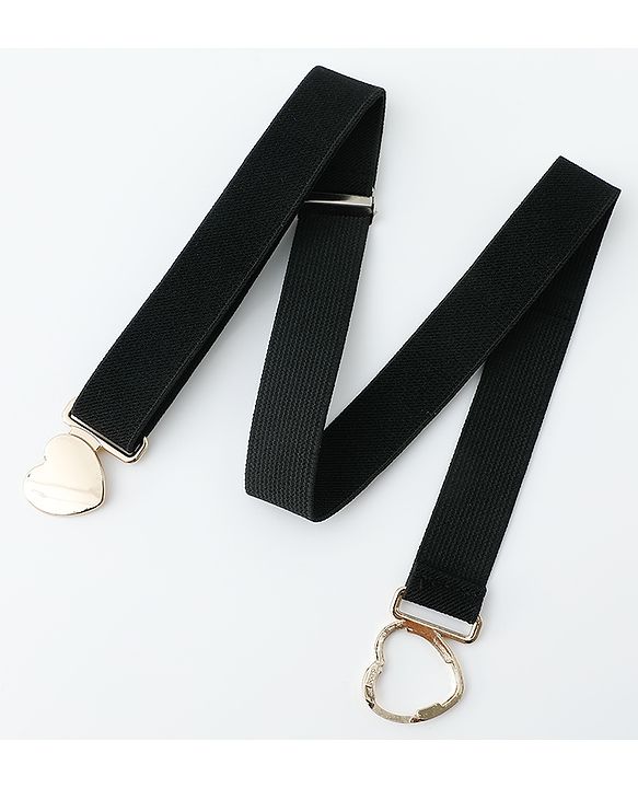 Babyhug Belts with Heart Shaped Buckle - Black