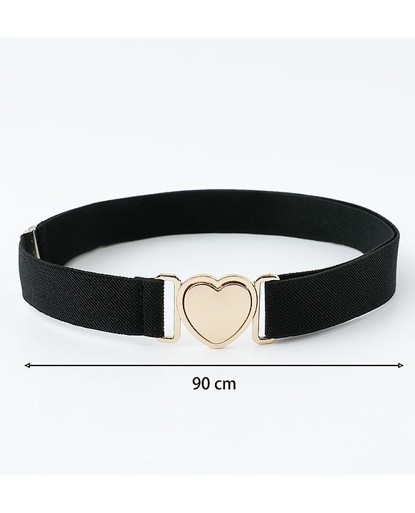 Babyhug Belts with Heart Shaped Buckle - Black