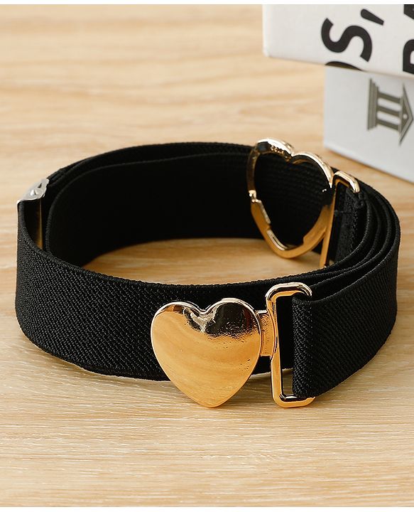 Babyhug Belts with Heart Shaped Buckle - Black