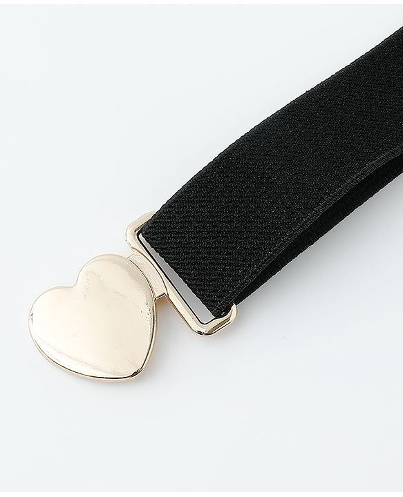 Babyhug Belts with Heart Shaped Buckle - Black