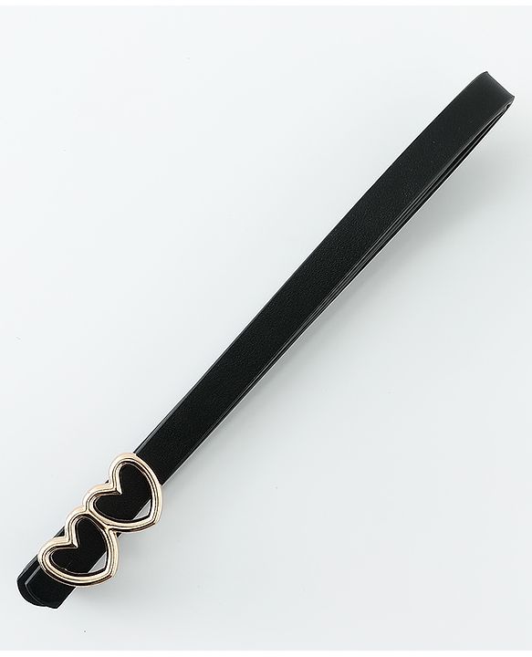 Pine Kids Belt with Heart Shape Buckle - Black
