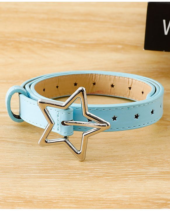Pine Kids Belts with Star Shaped Buckle - Light Blue