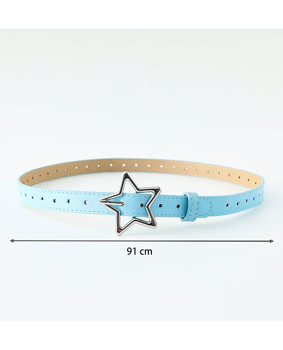 Pine Kids Belts with Star Shaped Buckle - Light Blue