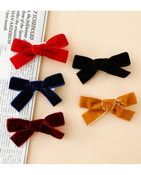 Babyhug Free Size Bow & Butterfly Clips Pack of 5 - Multicolor