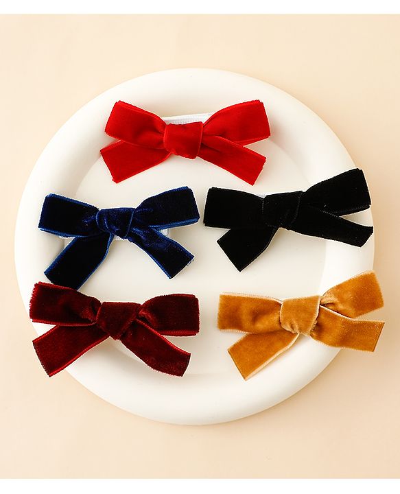 Babyhug Free Size Bow & Butterfly Clips Pack of 5 - Multicolor