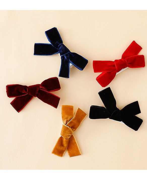Babyhug Free Size Bow & Butterfly Clips Pack of 5 - Multicolor