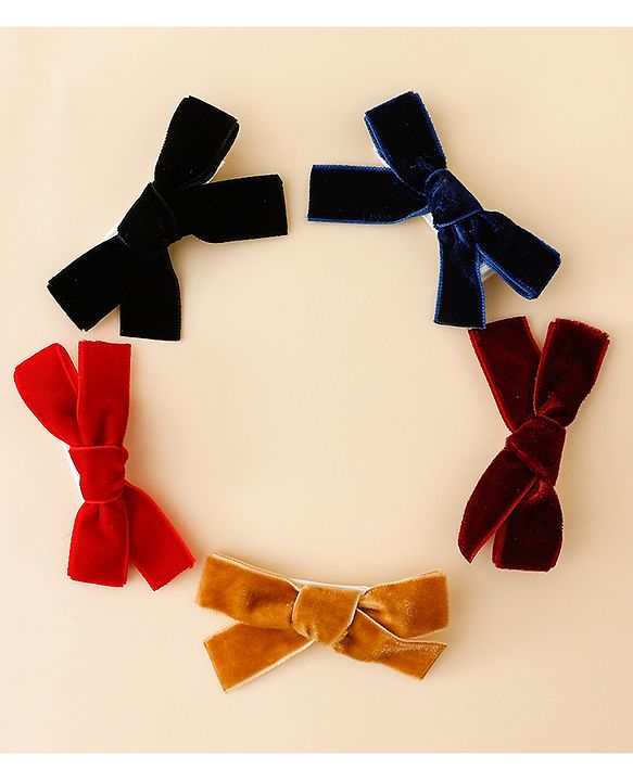 Babyhug Free Size Bow & Butterfly Clips Pack of 5 - Multicolor