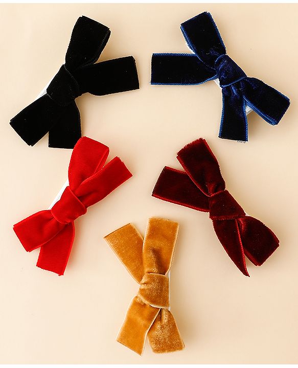 Babyhug Free Size Bow & Butterfly Clips Pack of 5 - Multicolor