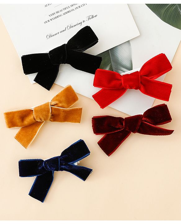 Babyhug Free Size Bow & Butterfly Clips Pack of 5 - Multicolor