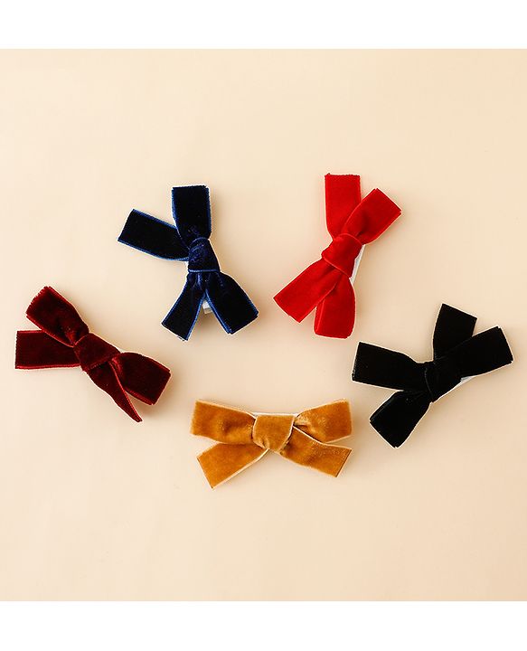 Babyhug Free Size Bow & Butterfly Clips Pack of 5 - Multicolor