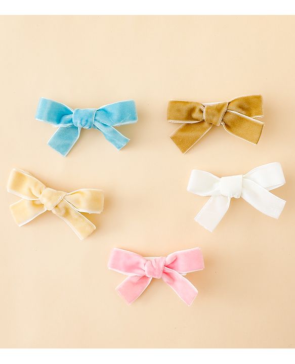 Babyhug Free Size Bow & Butterfly Clips Pack of 5 - Multicolor