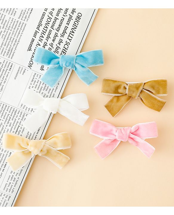 Babyhug Free Size Bow & Butterfly Clips Pack of 5 - Multicolor
