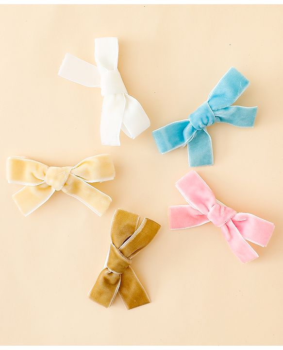 Babyhug Free Size Bow & Butterfly Clips Pack of 5 - Multicolor