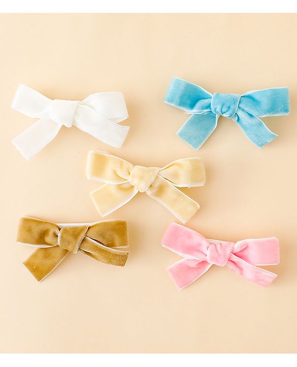 Babyhug Free Size Bow & Butterfly Clips Pack of 5 - Multicolor