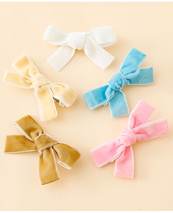 Babyhug Free Size Bow & Butterfly Clips Pack of 5 - Multicolor