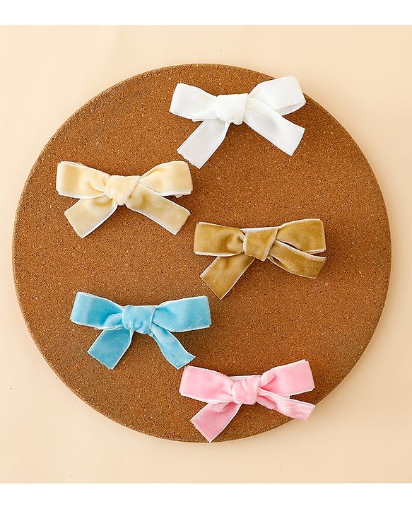 Babyhug Free Size Bow & Butterfly Clips Pack of 5 - Multicolor